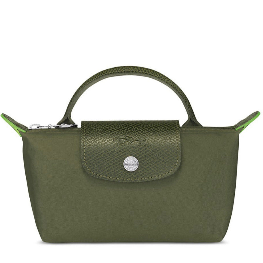 Le Pliage Green Mini Pouch Forest/Silver