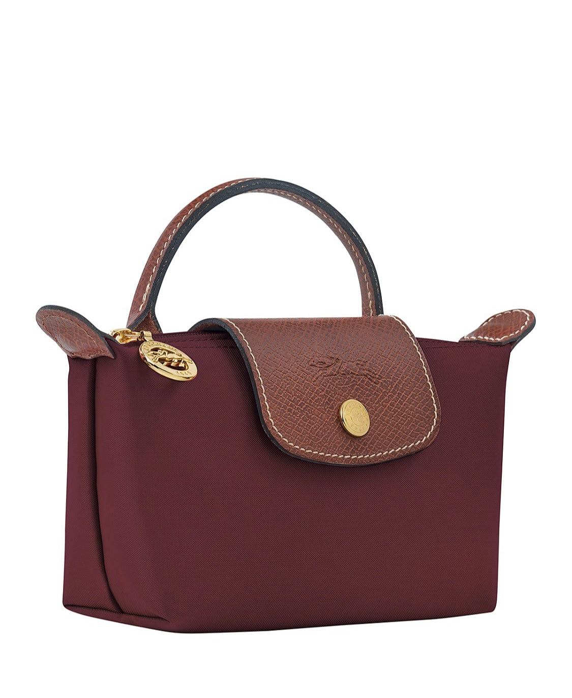 Le Pliage Mini Pouch/Burgundy-Gold