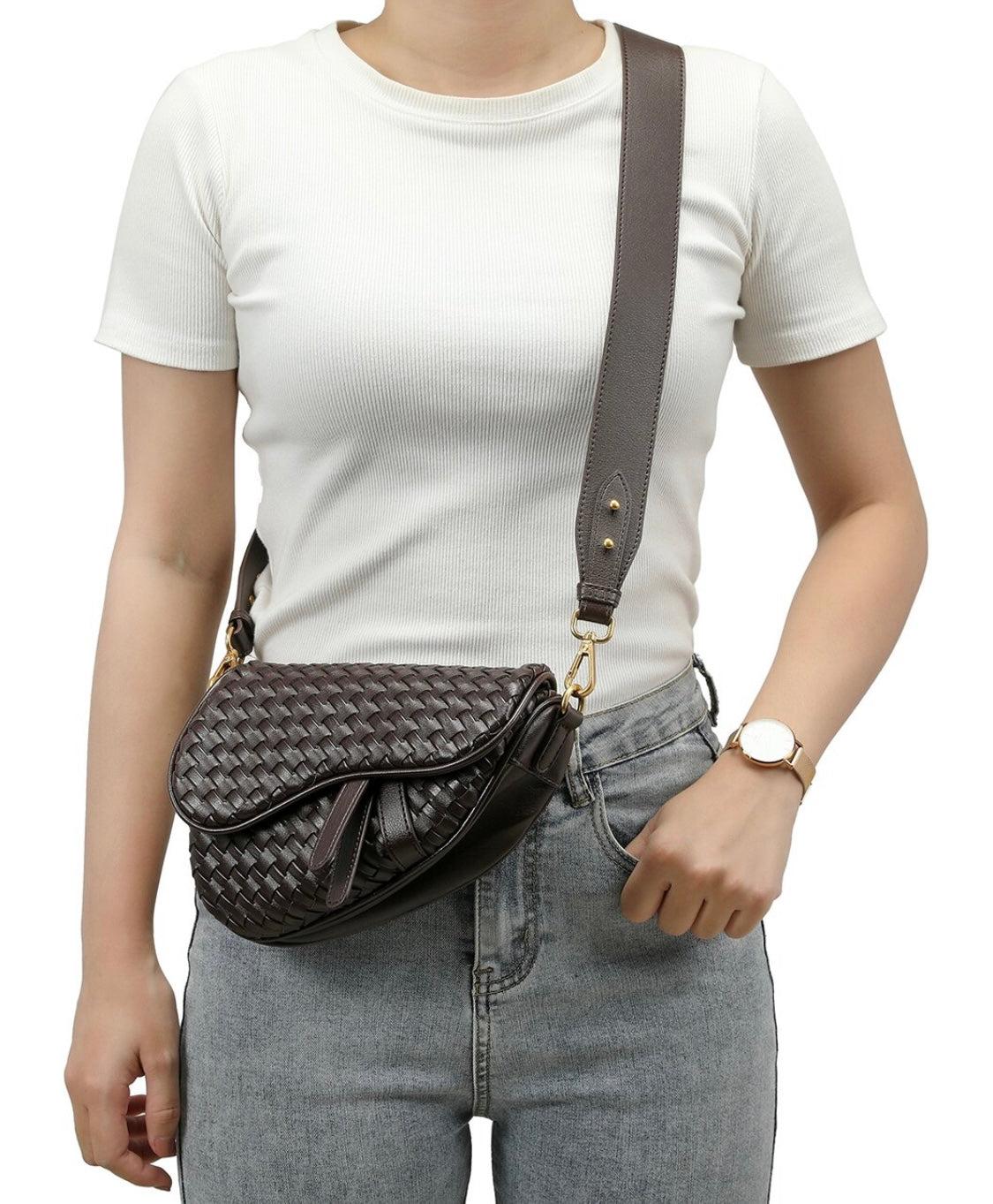 Tiffany Fred Saddle bag /koyu kahverengi