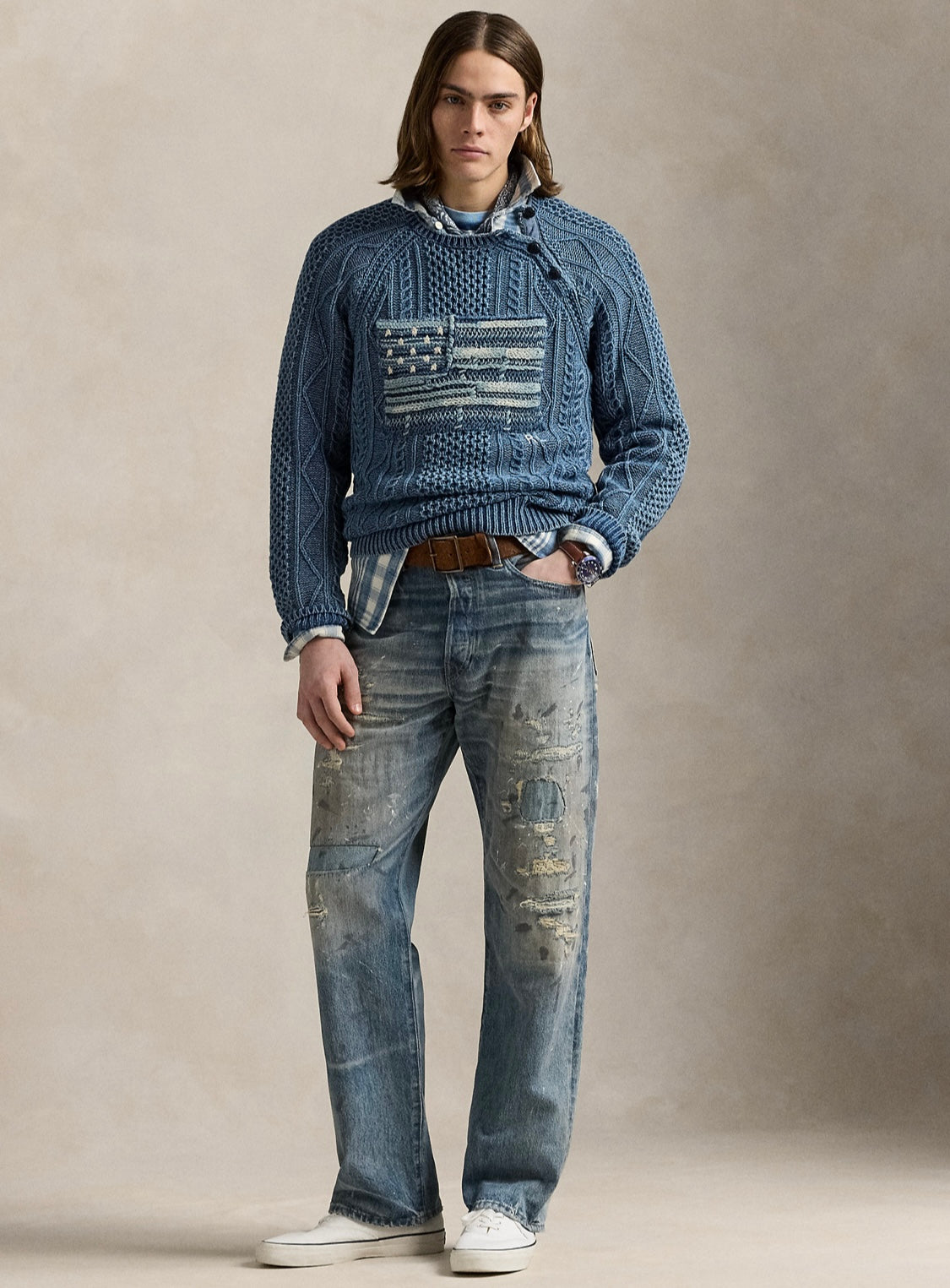 Ralph Lauren bayraklı koton Erkek kazak