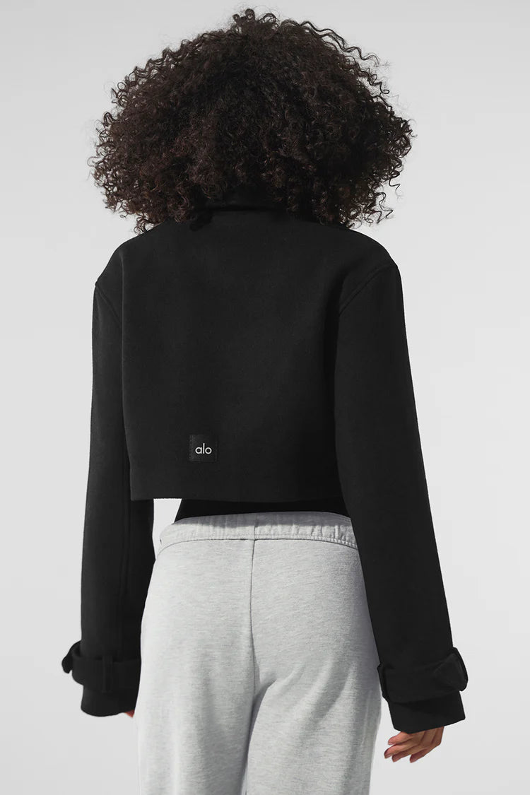 ALO YOGA Wool Cropped Metro Trench