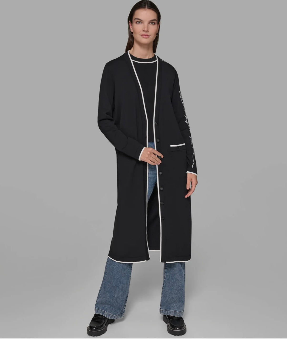 KARL SIGNATURE DUSTER CARDIGAN