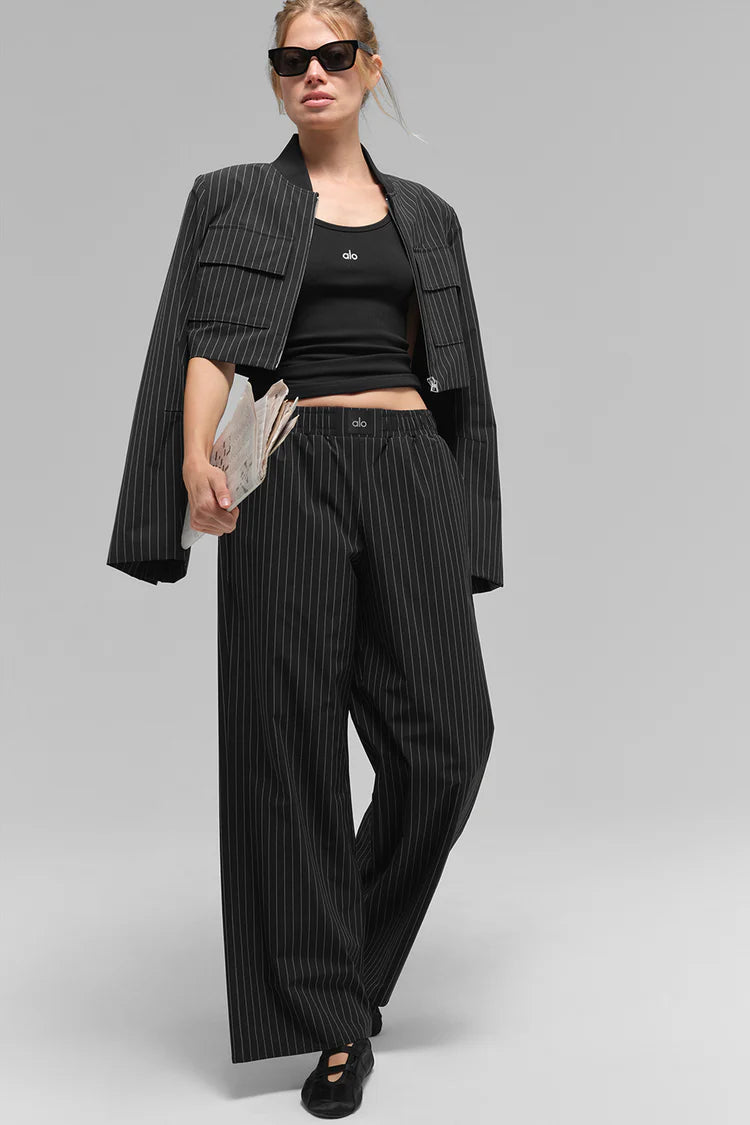 ALO YOGA Pinstripe Daylight Boxer Pant (Regular)