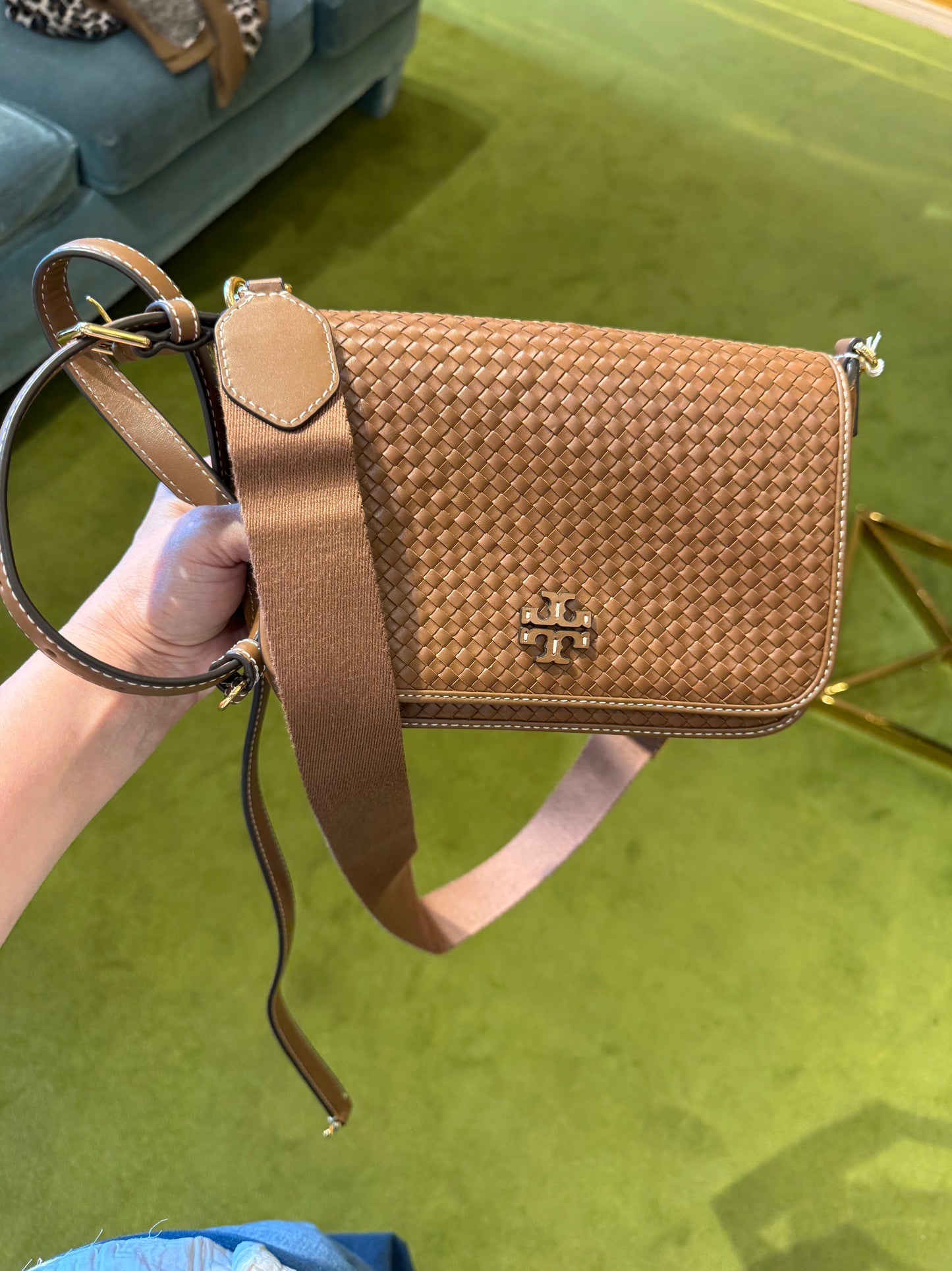 Thea hasır suet crossbody