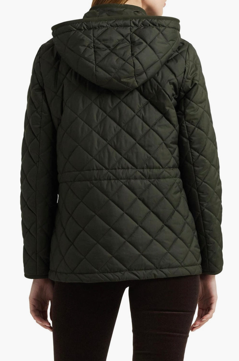 Ralph Lauren kapitone kapüşonlu asker yeşili mont