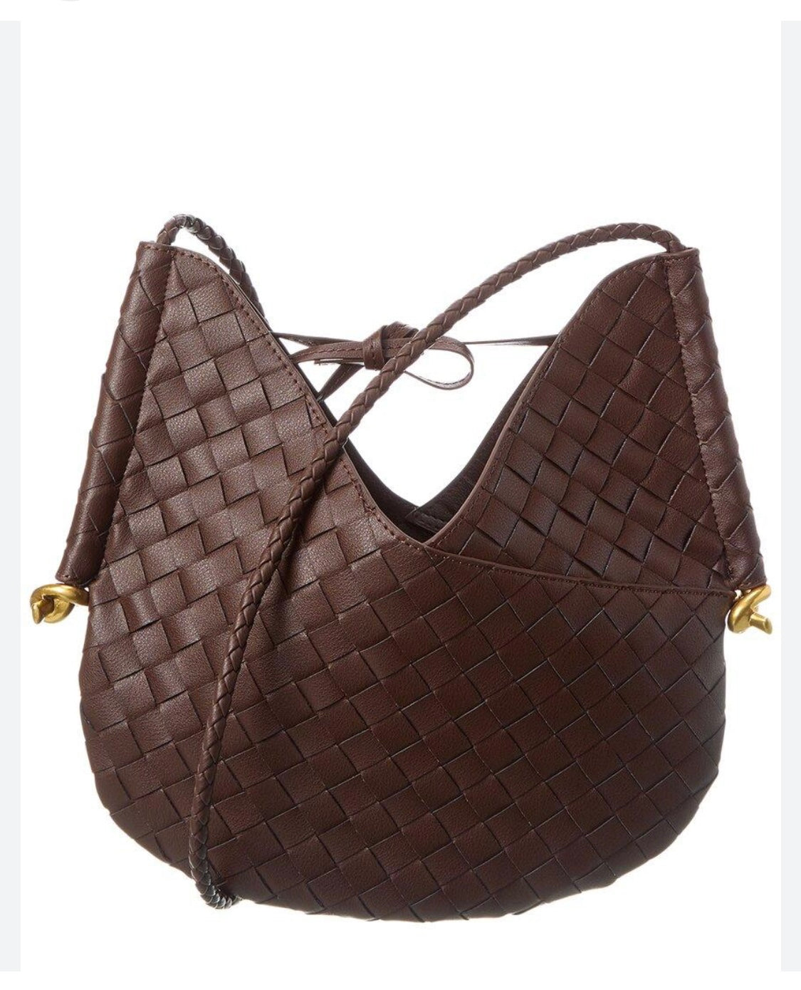 Woven Leather Shoulder Bag Brown