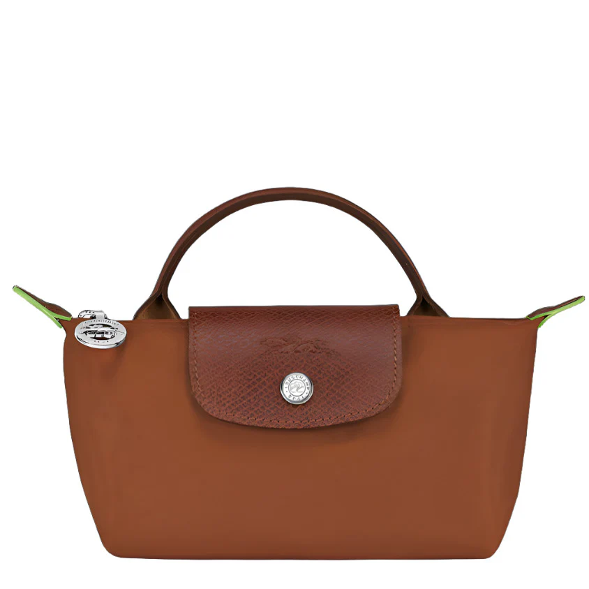 Le Pliage Green Mini Pouch Cognac/silver