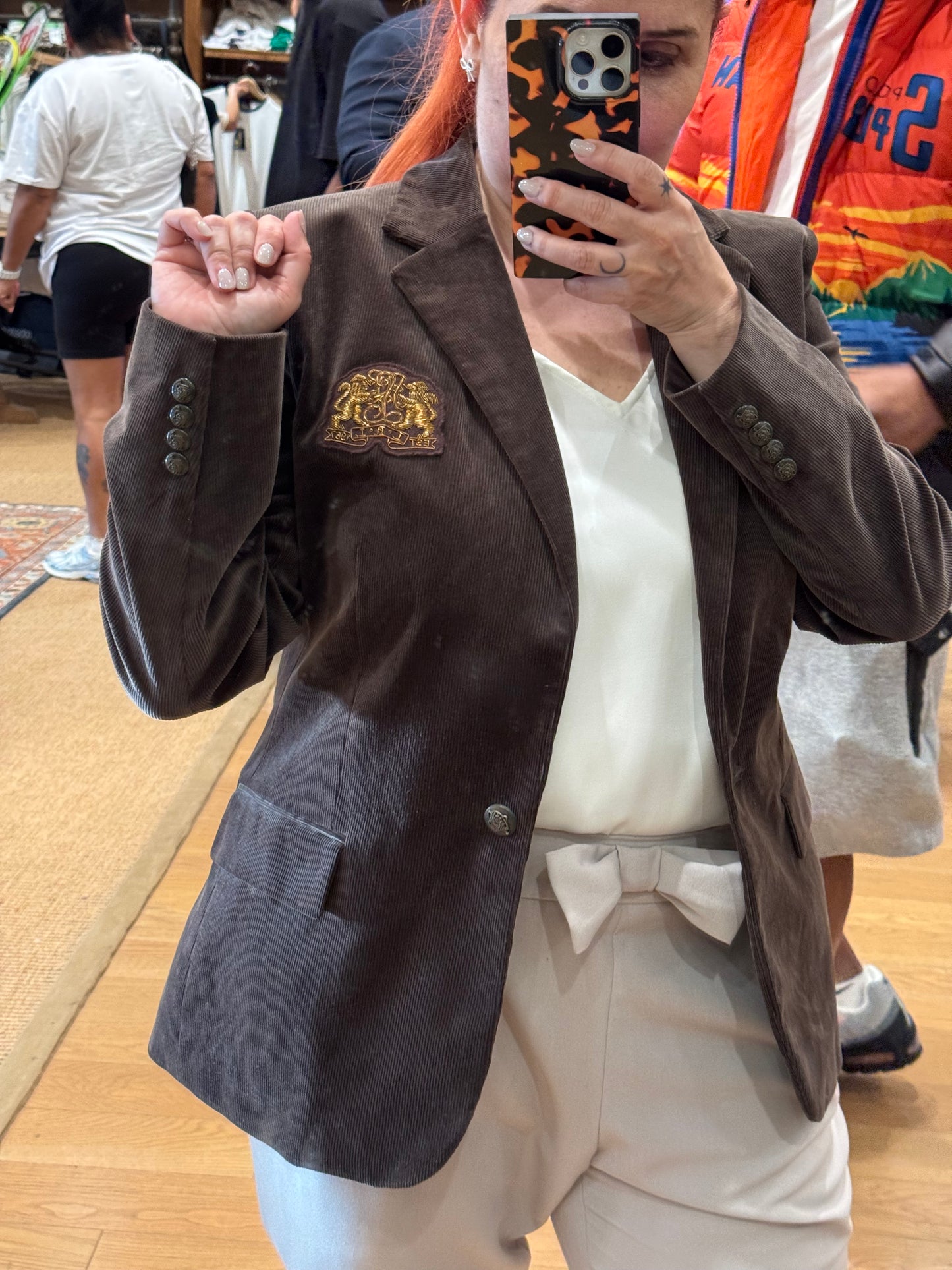 Ralph Lauren fitilli kadife blazer