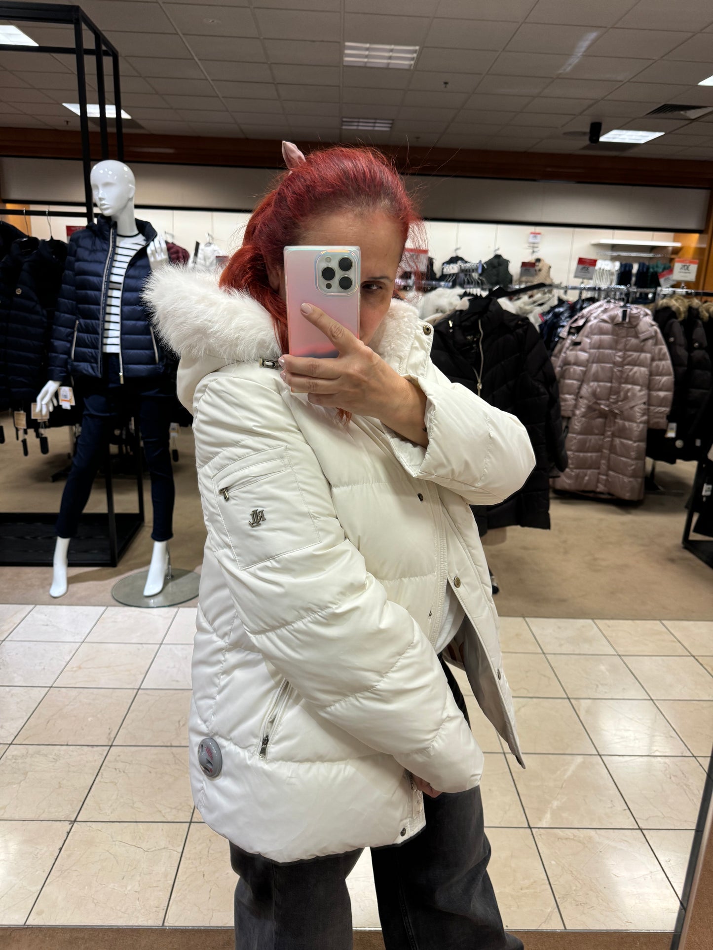 Women's Faux-Fur Hooded Puffer mont