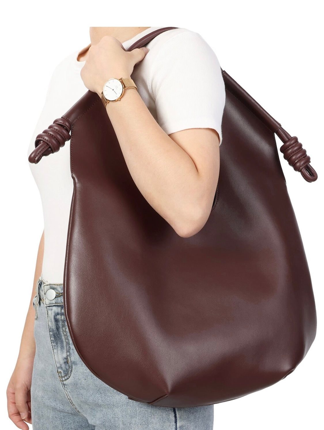 Tiffany&Fred Smooth Leather hobo bag/brown