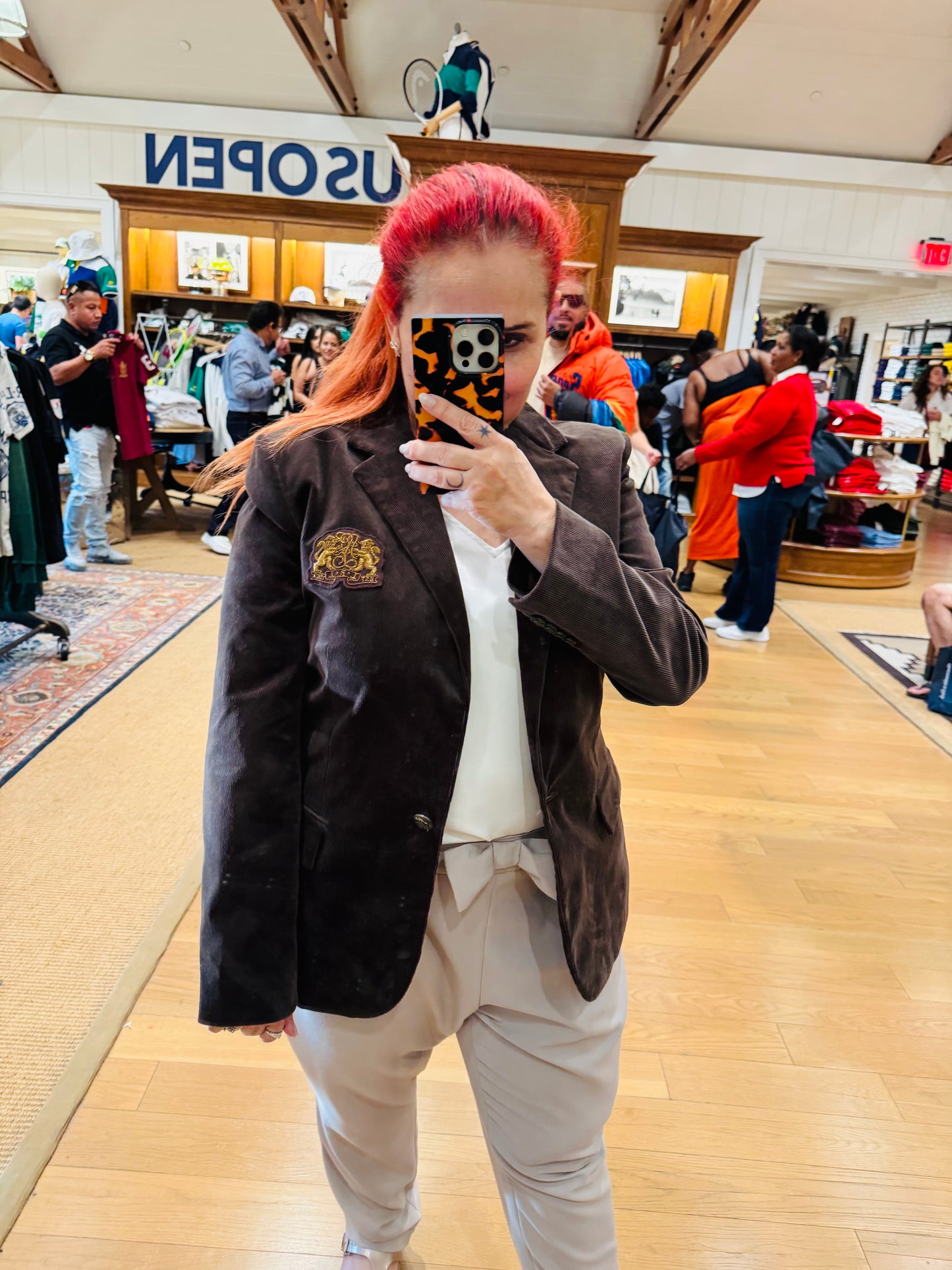 Ralph Lauren fitilli kadife blazer