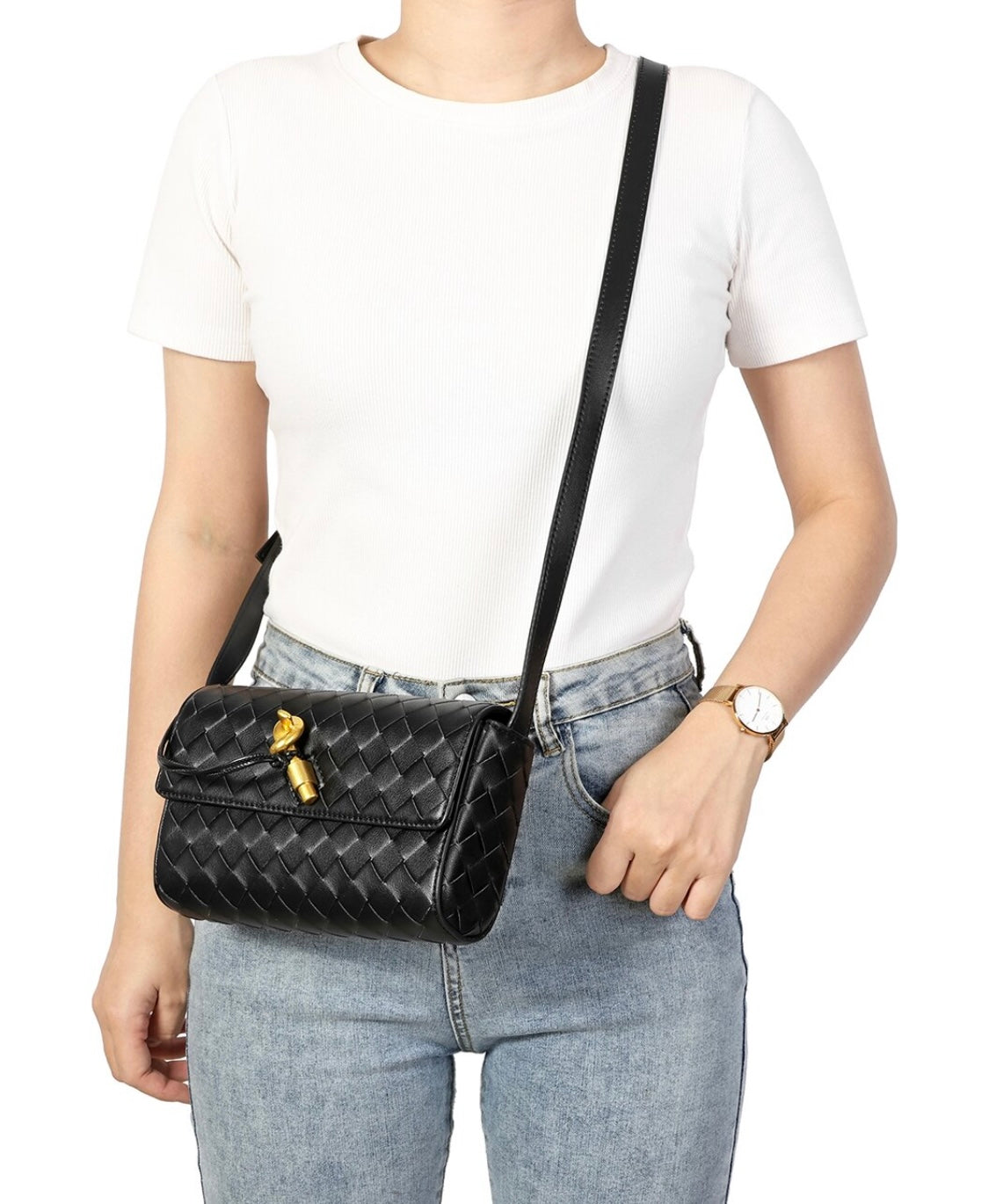 Hand Woven Leather shoulder bag