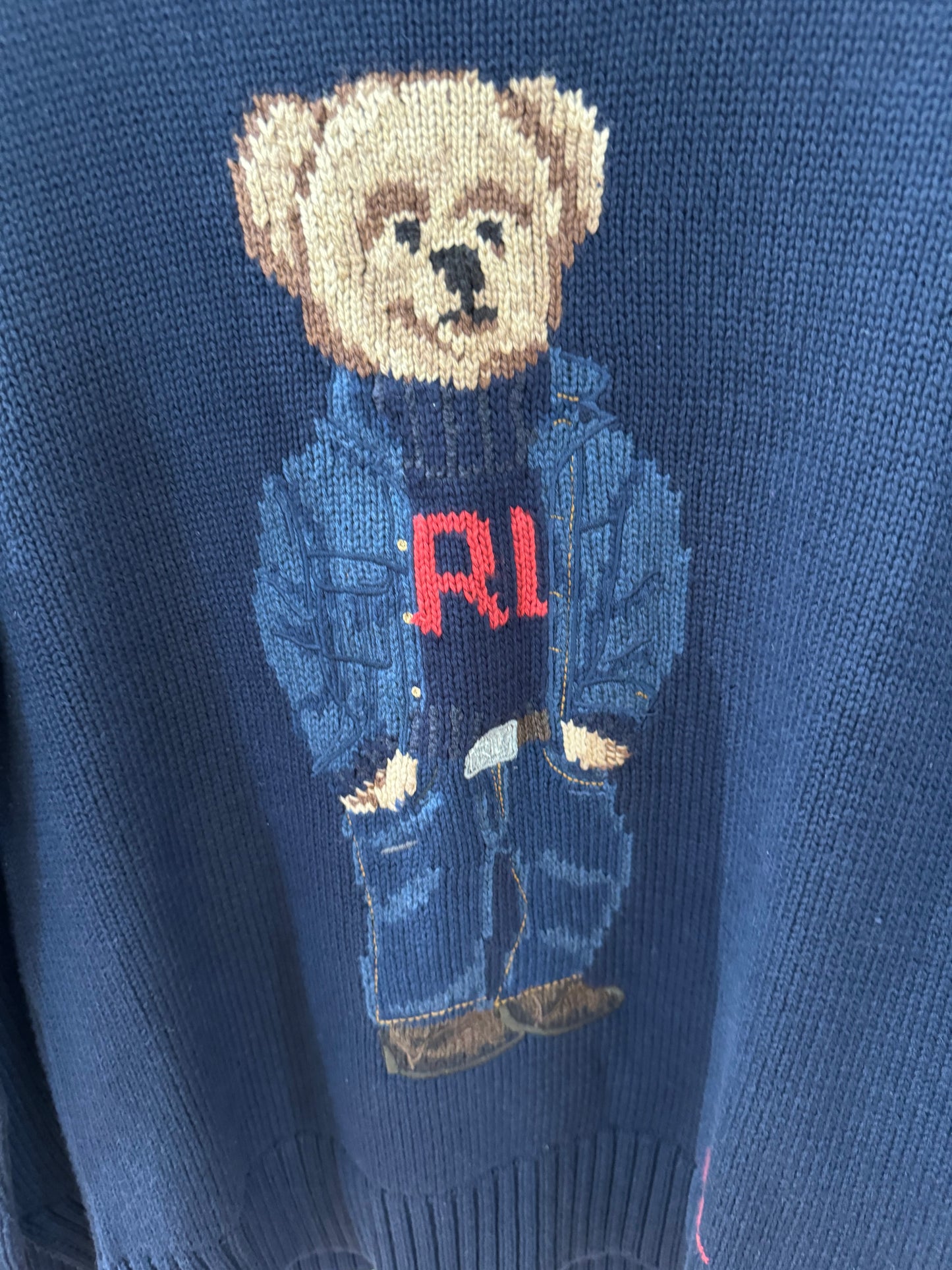 Ralph Lauren ayıcıklı koton kazak/Lacivert