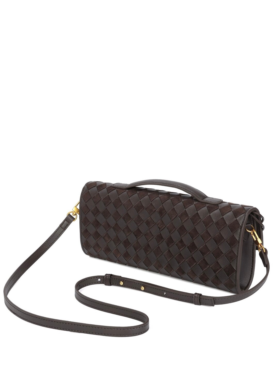 Hand Woven leather/suede clutch