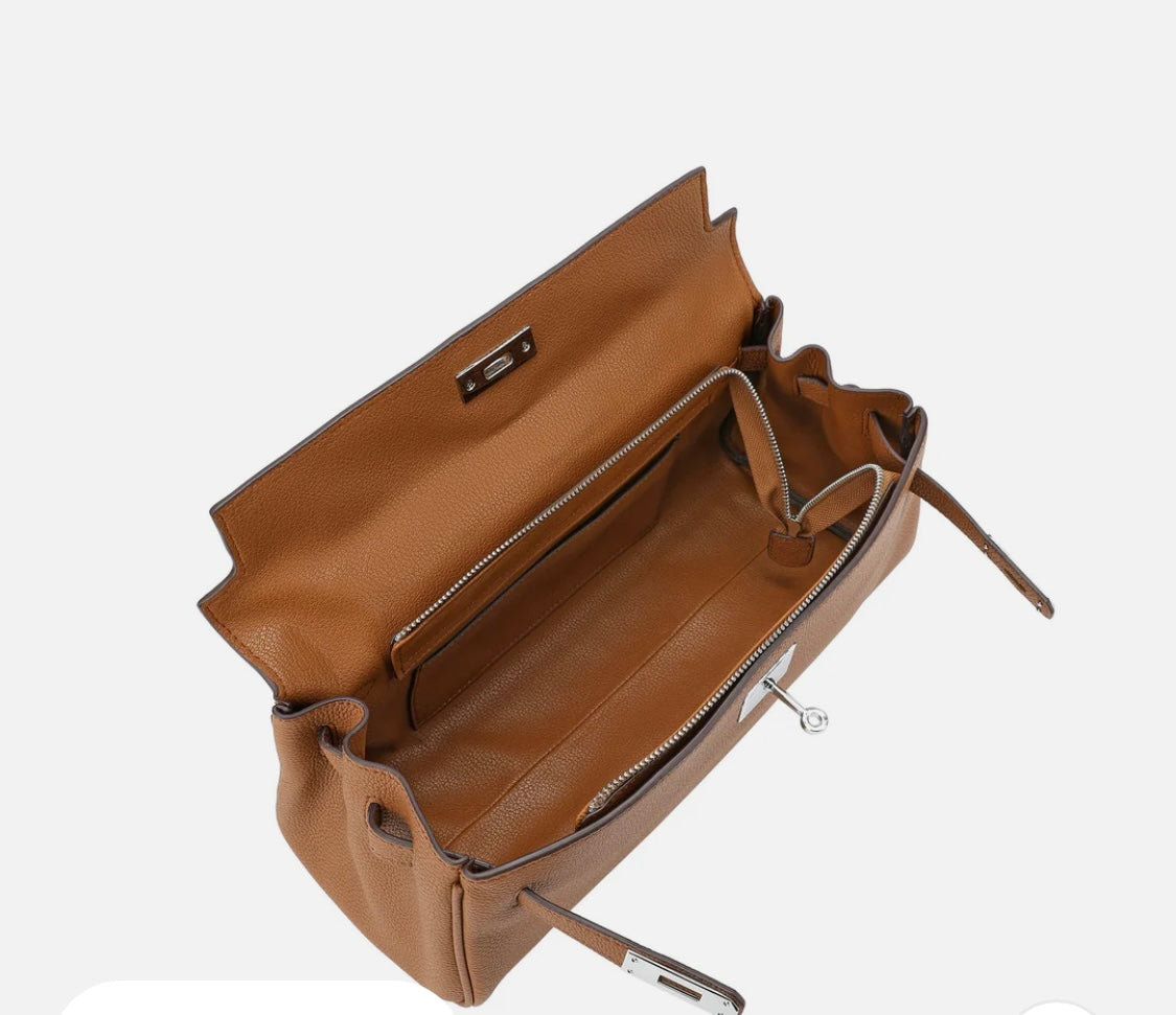 Full-Gain Leather East-West Shoulder Bag