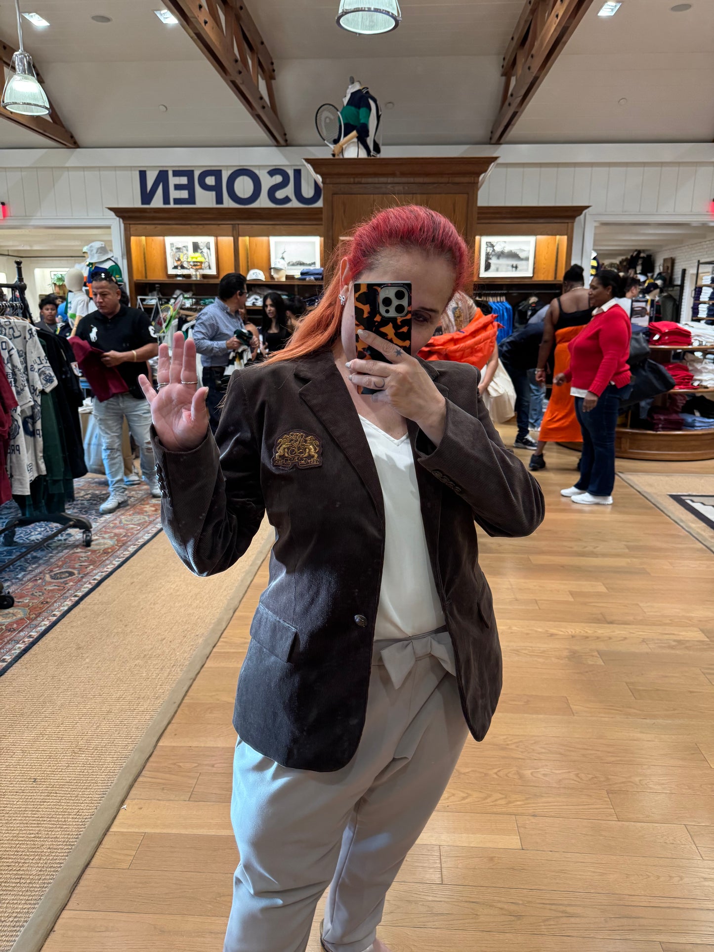 Ralph Lauren fitilli kadife blazer