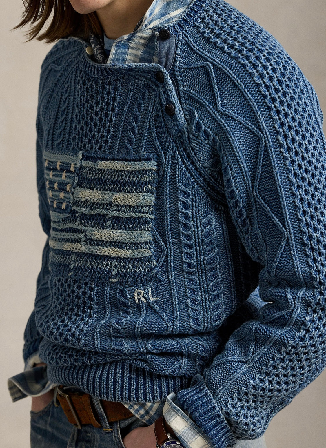 Ralph Lauren bayraklı koton Erkek kazak
