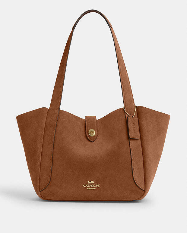 Hadley Turnlock Tote Bag Süet