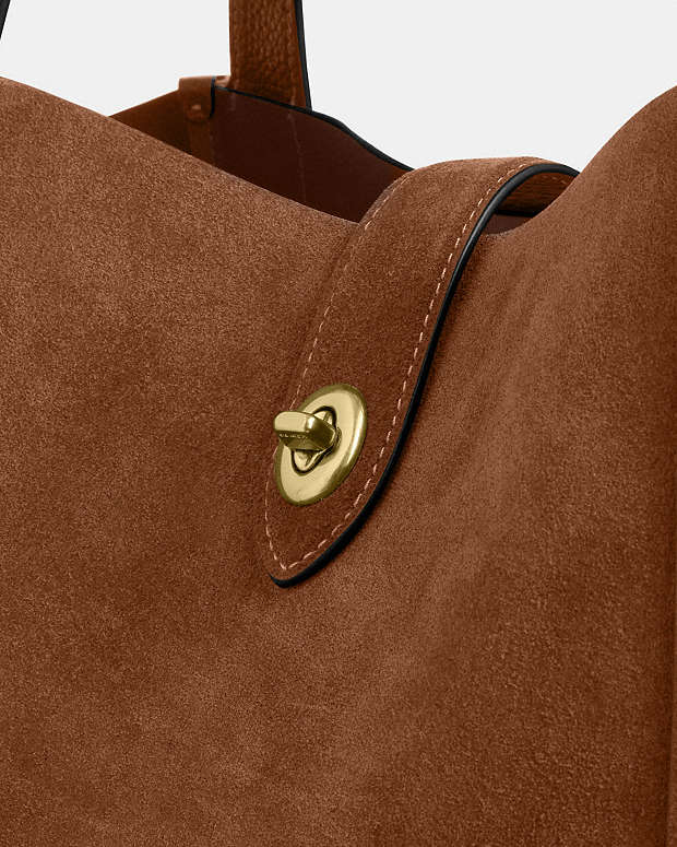 Hadley Turnlock Tote Bag Süet