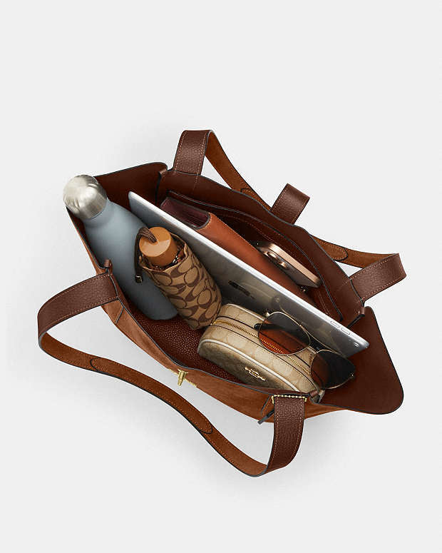 Hadley Turnlock Tote Bag Süet