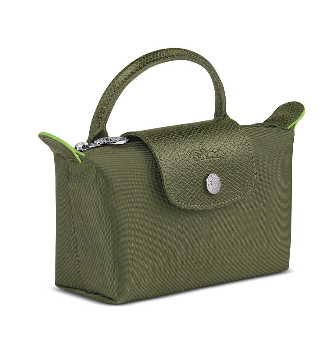 Le Pliage Green Mini Pouch Forest/Silver