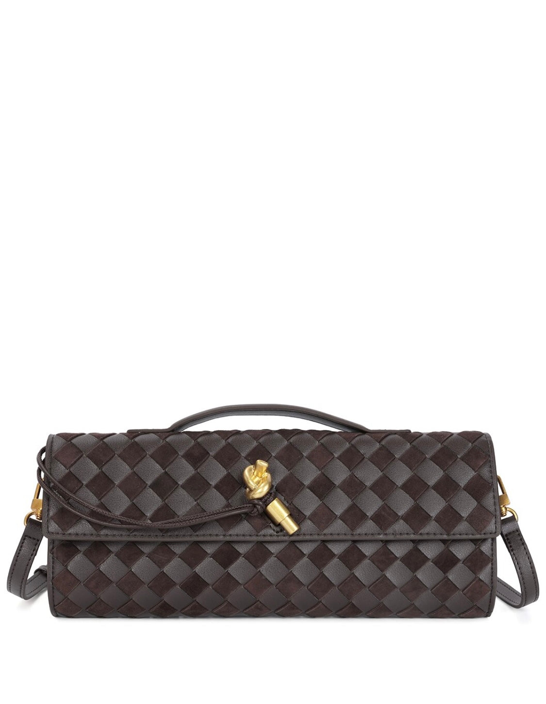 Hand Woven leather/suede clutch