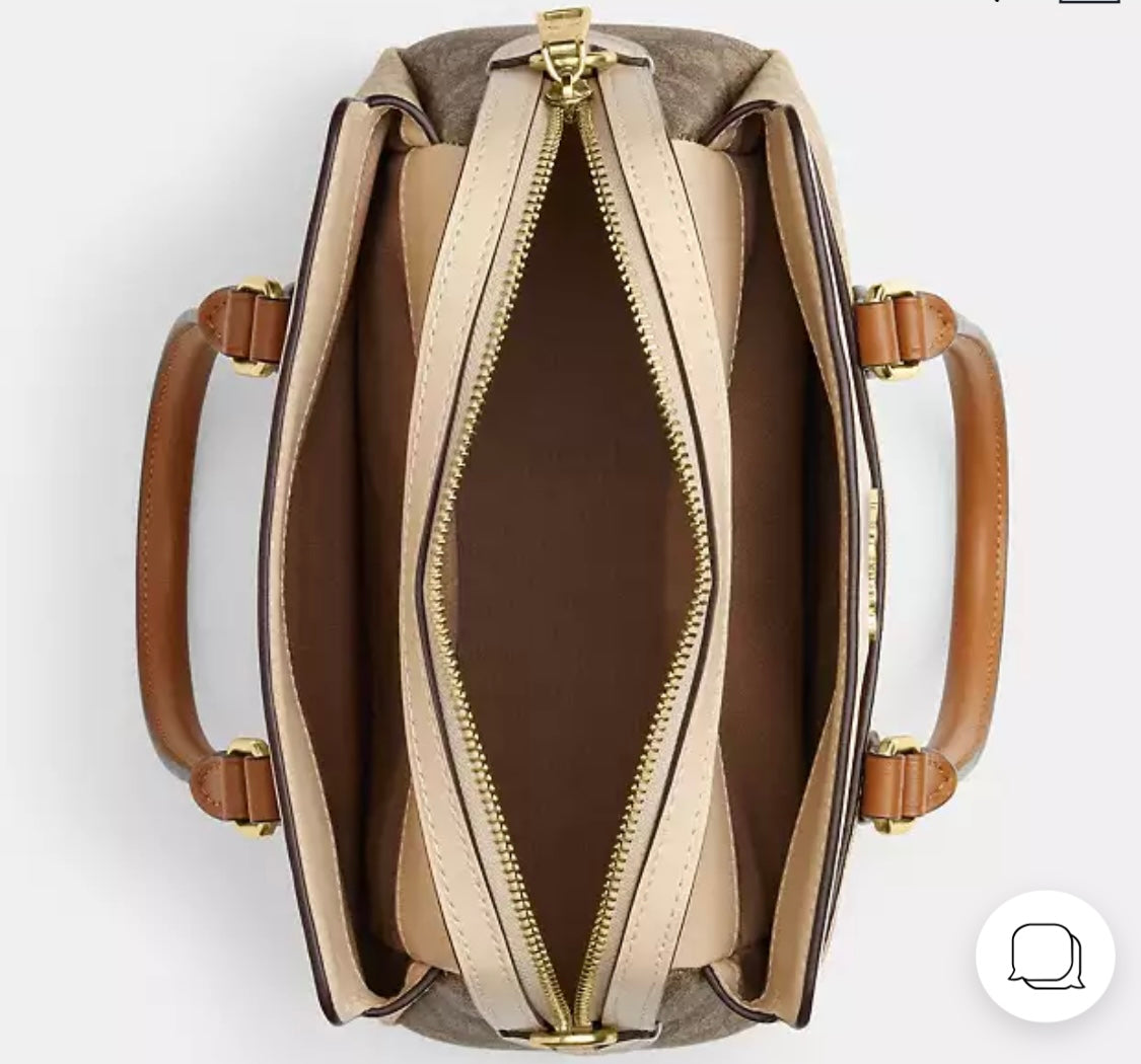 Mini Darcie Carryall Bag In Blocked Signature Canvas