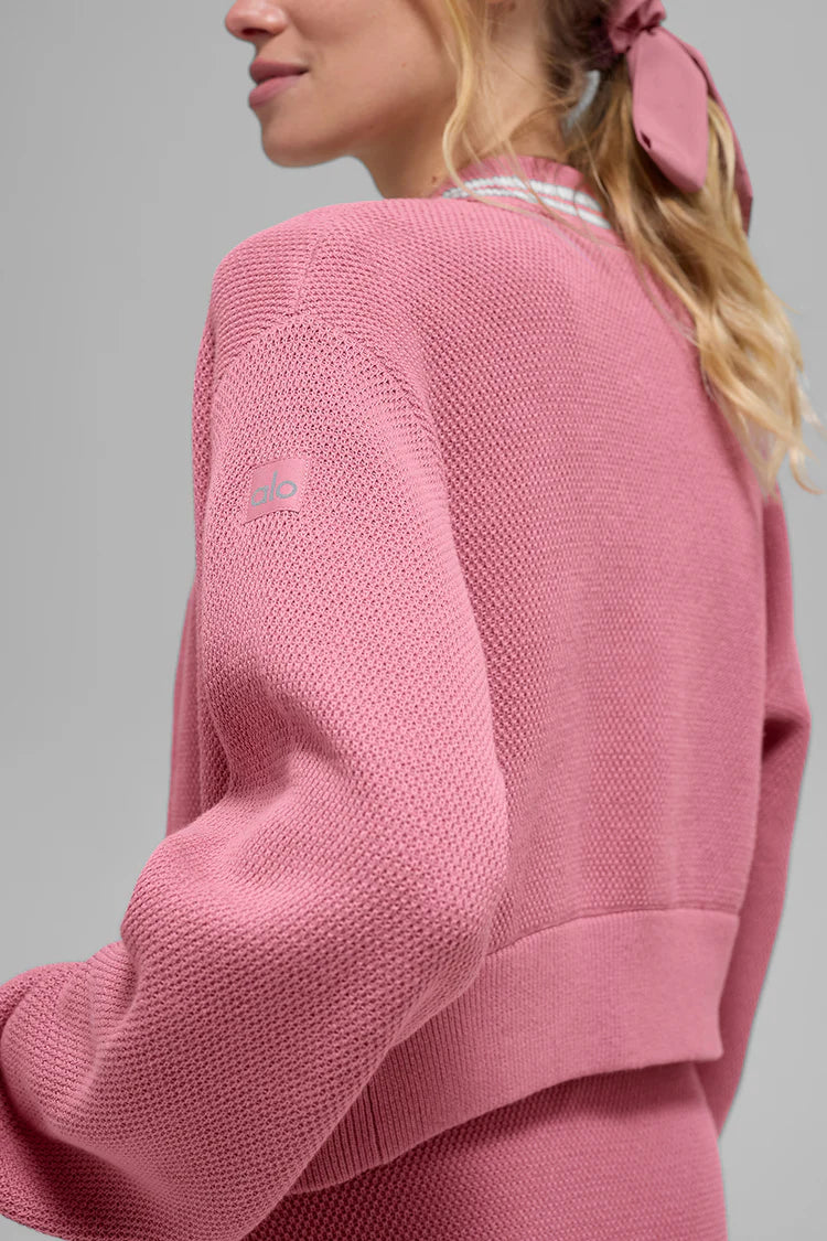 ALO YOGA Tennis Club Sweater Knit Full Zip Jacket RENKLER➡️
