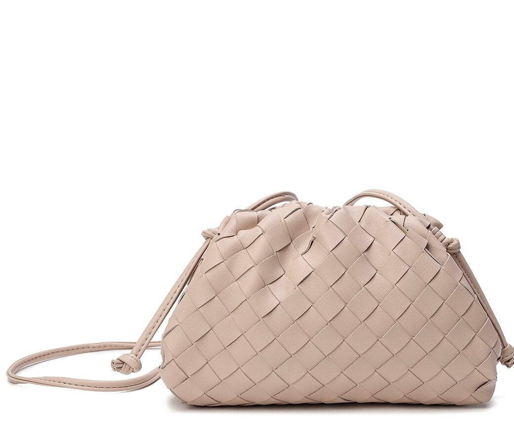 Woven Leather Crossbody Pouch