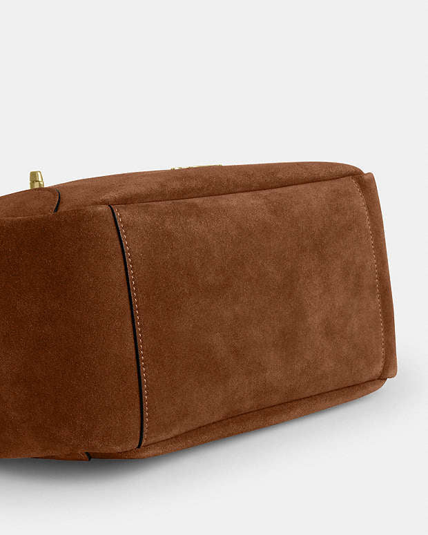 Hadley Turnlock Tote Bag Süet