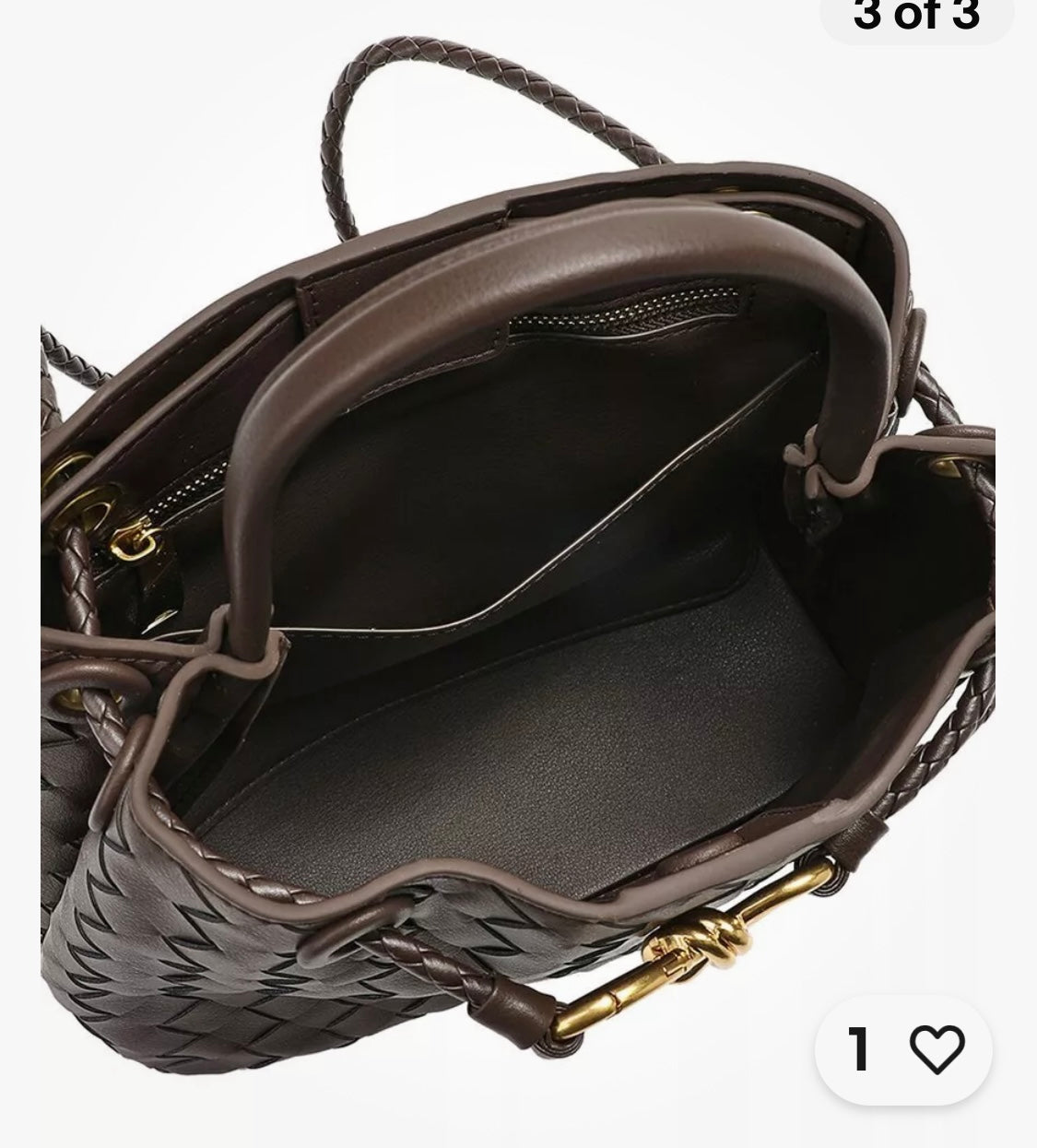 Woven Leather top handle Shoulder bag/KOYU KAHVERENGİ