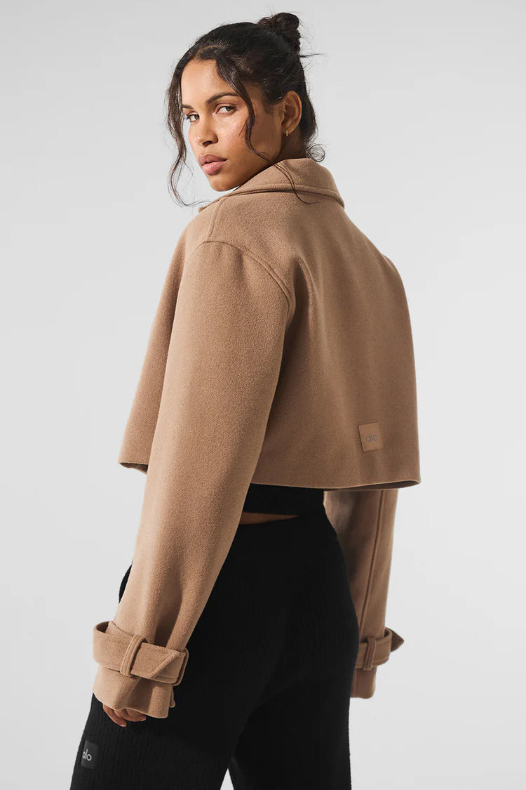 ALO YOGA Wool Cropped Metro Trench