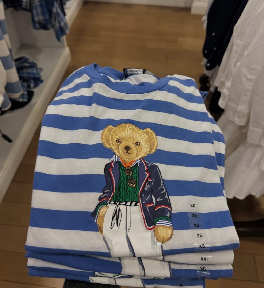 Bayan ayıcıklı çizgili Tshirt