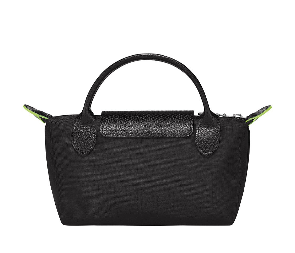 Le Pliage Green Mini Pouch Black/Silver