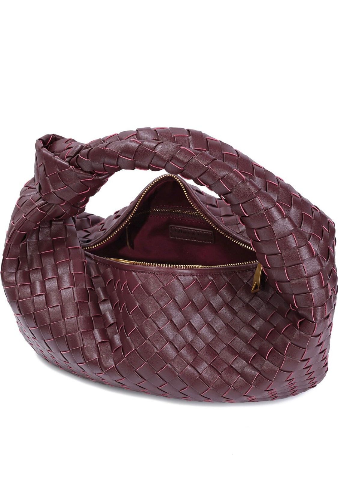 Large hand Woven Leather Pouch