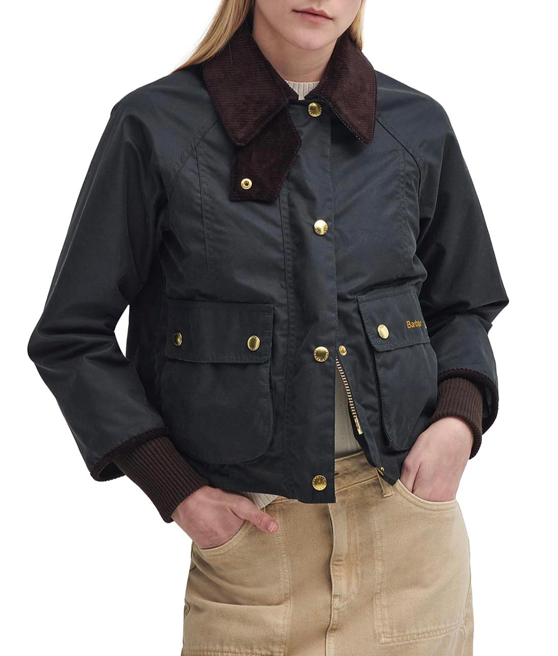 Beadnell Crop waxed cotton Jacket