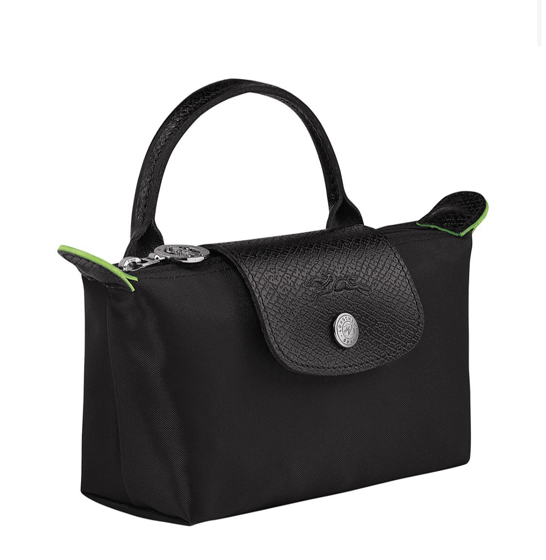 Le Pliage Green Mini Pouch Black/Silver