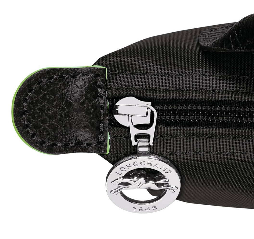 Le Pliage Green Mini Pouch Black/Silver