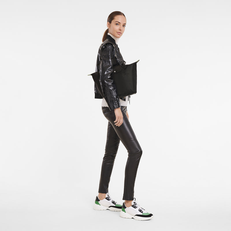 LE PLIAGE GREEN M TOTE BAG BLACK