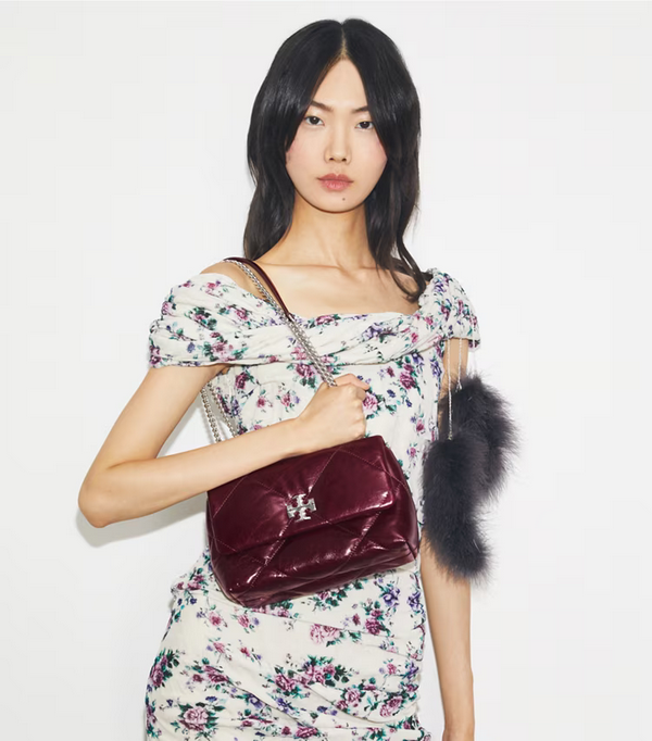 SMALL KIRA DIAMOND QUILT DISTRESSED SHOULDER BAG