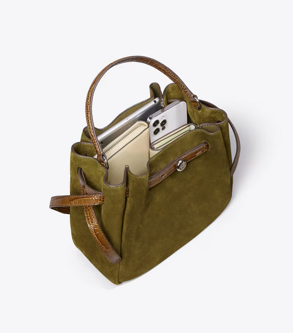 TORY BURCH ROMY SUEDE BUCKET BAG