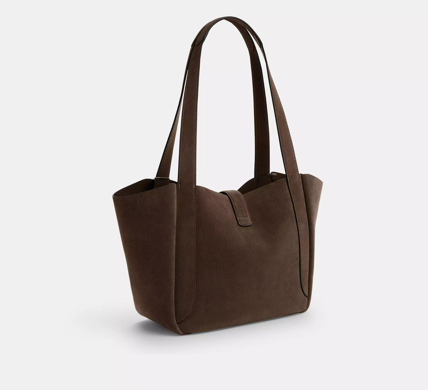Hadley Turnlock Tote Bag Suede