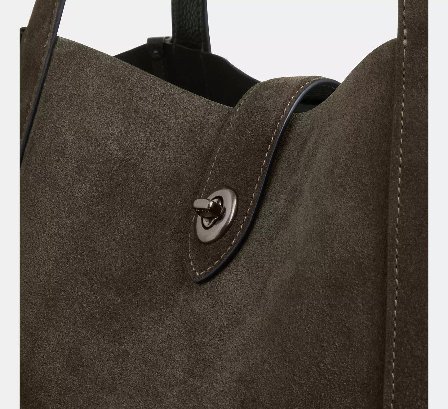 Hadley Turnlock Tote Bag Suede