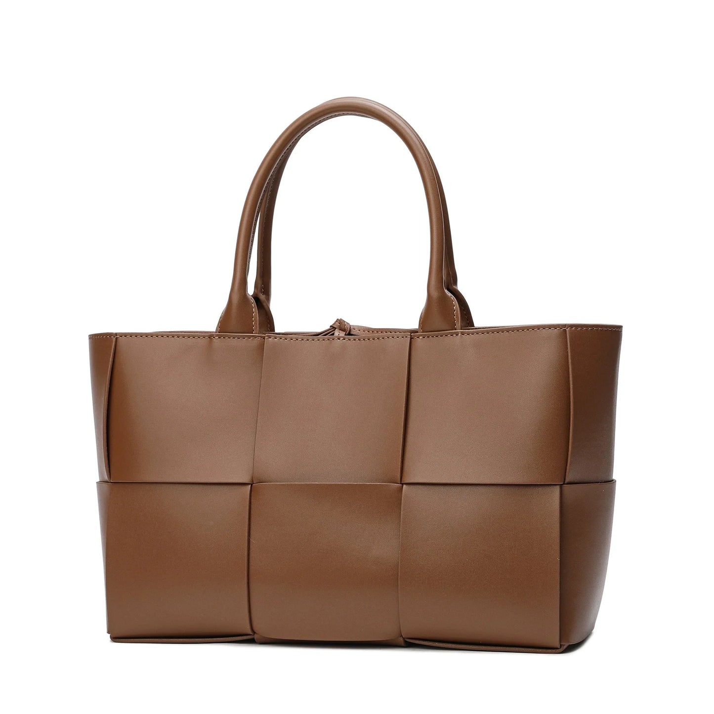 Woven Smooth Leather Tote