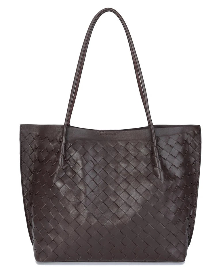 Tiffany & Fred Paris Hand-Woven Large Leather Tote