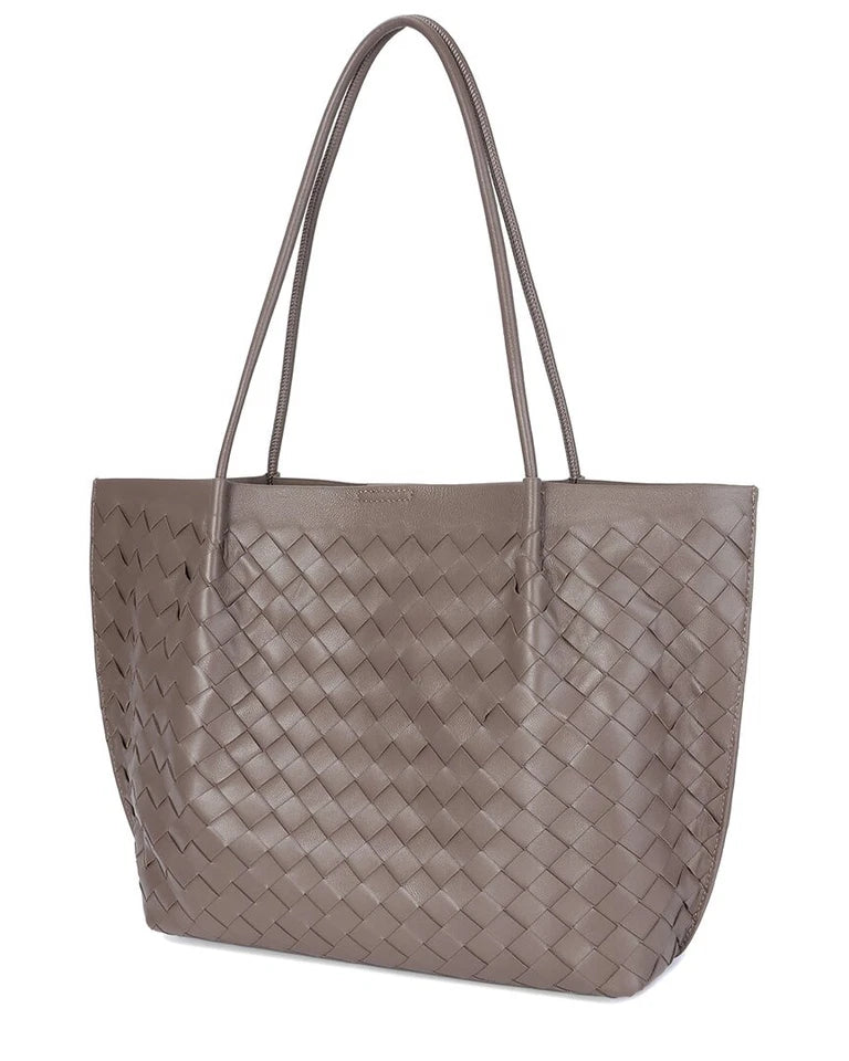 Tiffany & Fred Paris Hand-Woven Large Leather Tote