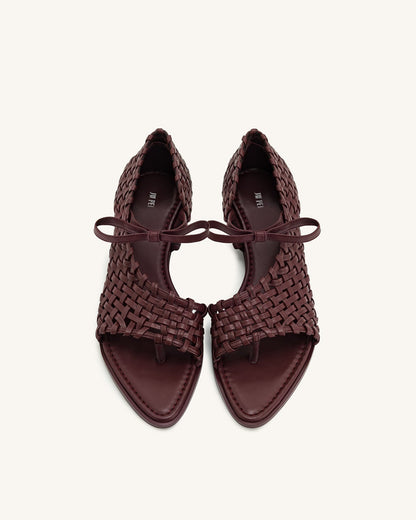 Jw Pei Jocelyn Weave Strap Flip-flops - Claret Red