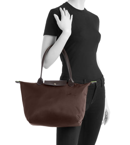 Le Pliage Green Medium Nylon Tote Bag/ Mocha