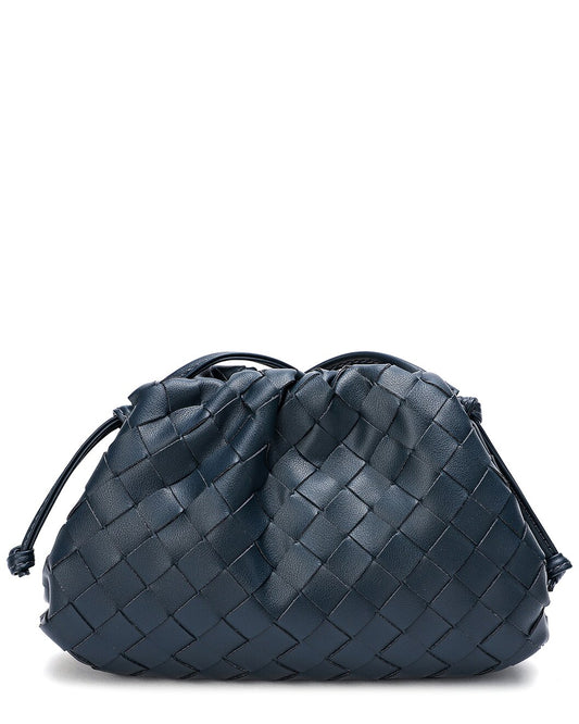 Woven Leather Crossbody Pouch
