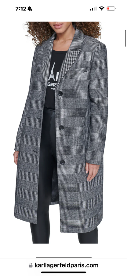 Karl Lagerfeld PLAID TOP COAT